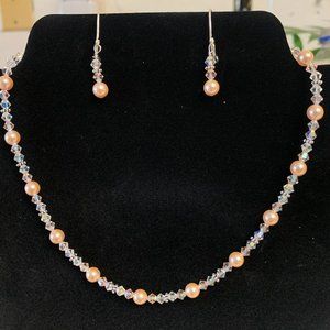 Handmade Women's Swarovski Necklace and Earing's